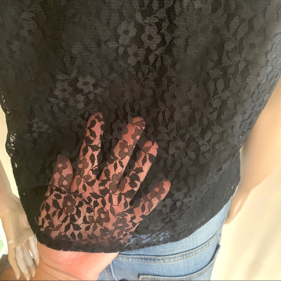 3/$30 Steilmann Black Lace Sleeveless Lined Blouse - Picture 8 of 10